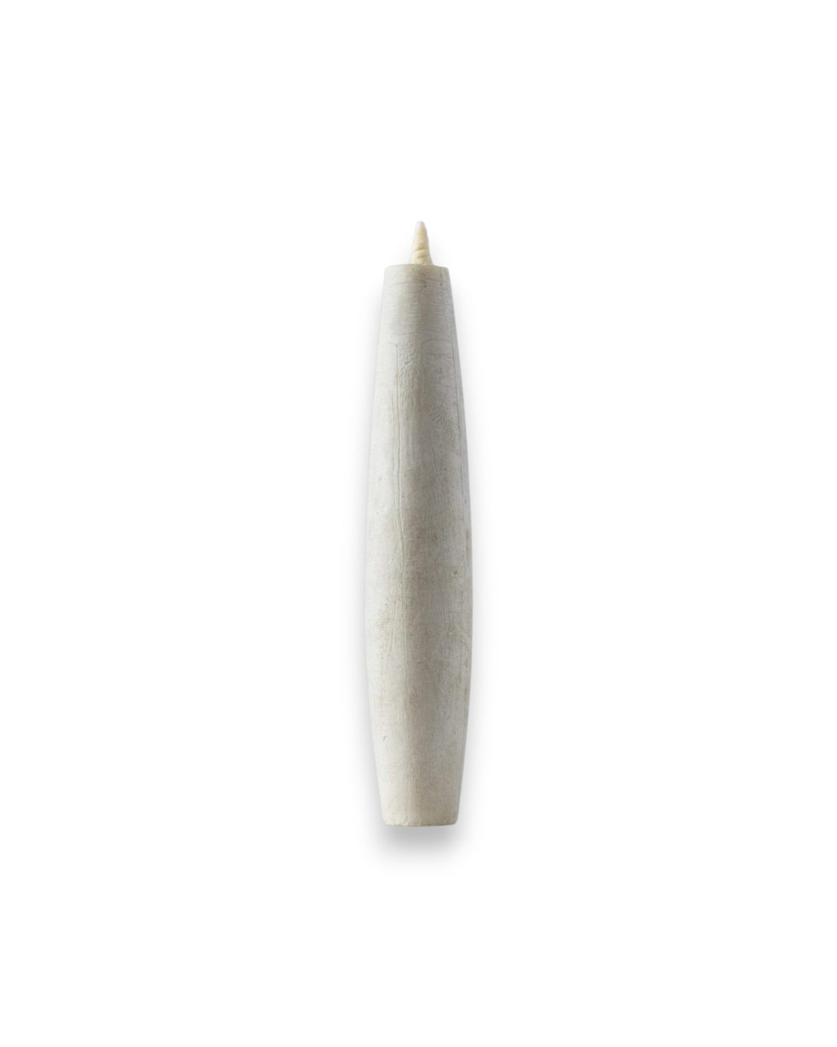 Product shot of a tapered candle on a solid white background.