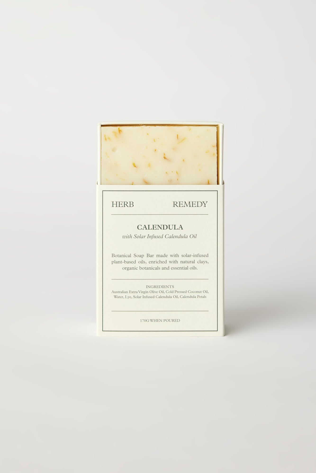 SOLAR INFUSED CALENDULA SOAP BAR BY HERB REMEDY