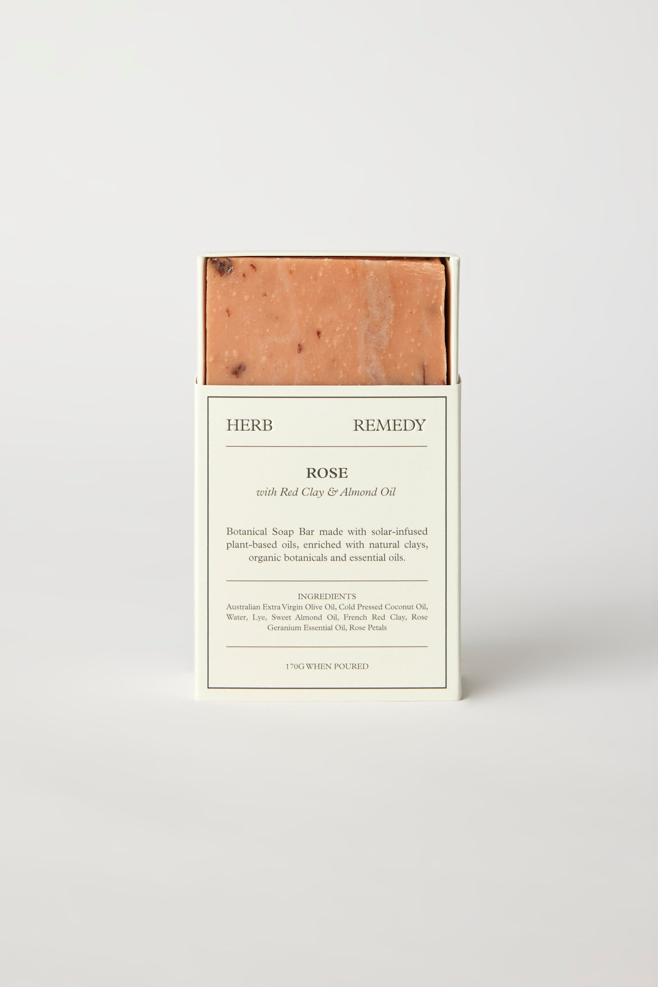 ROSE WITH RED CLAY + ALMOND OIL SOAP BAR BY HERB REMEDY