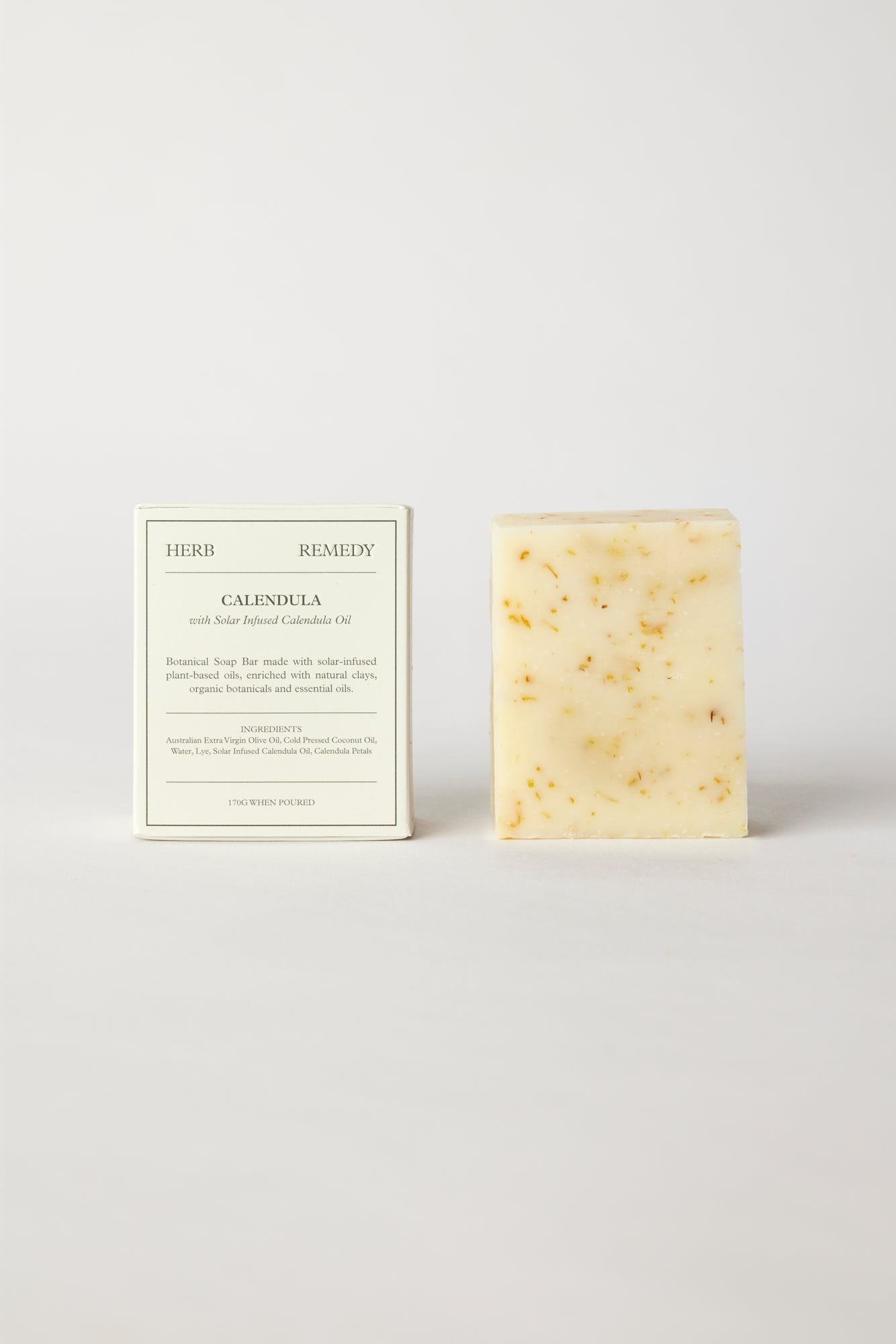 SOLAR INFUSED CALENDULA SOAP BAR BY HERB REMEDY