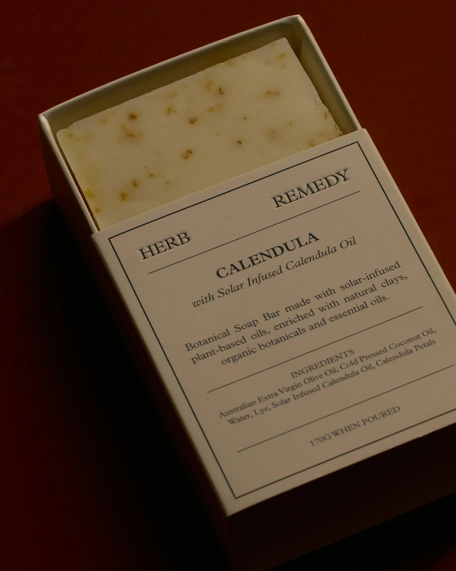 SOLAR INFUSED CALENDULA SOAP BAR BY HERB REMEDY