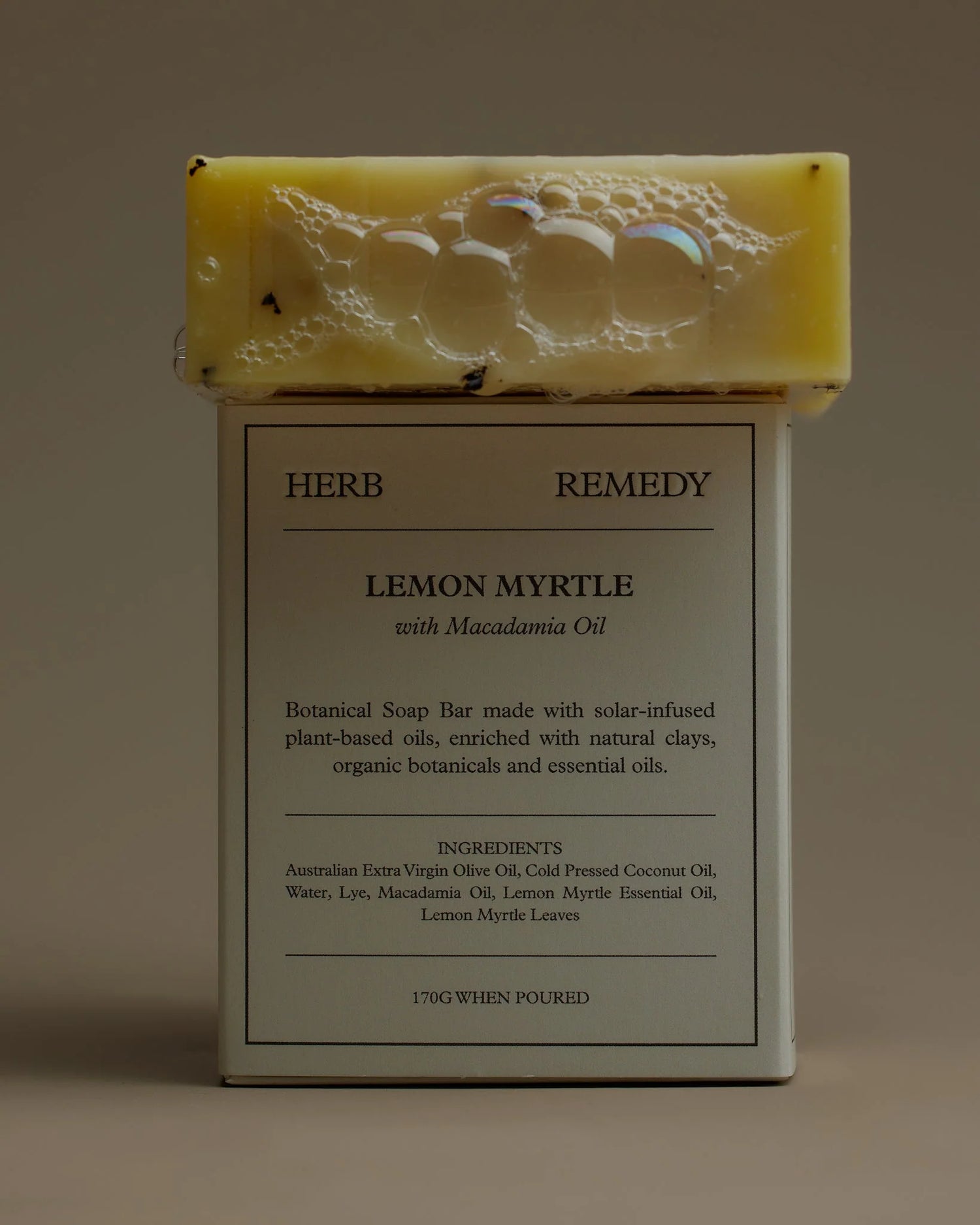 LEMON MYRTLE WITH MACADAMIA OIL SOAP BAR BY HERB REMEDY