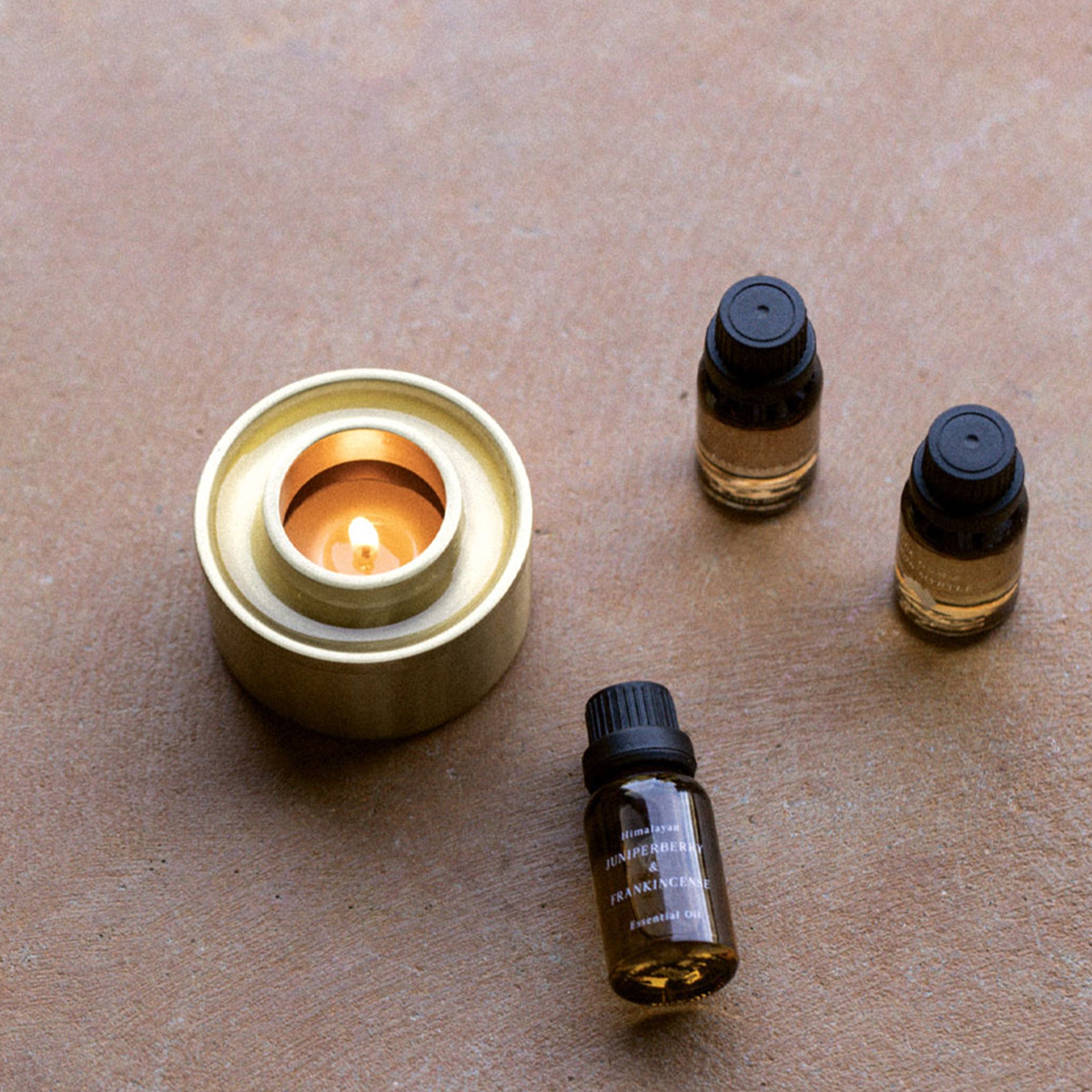 ASTEROID OIL BURNER IN BRASS BY ADDITION STUDIO