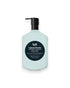 A 500ml bottle of Leif Lemon Myrtle Body Lotion. The bottle is pastel blue with a black pump dispenser and a black circular label featuring white text.