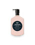 A 500ml pump bottle of Leif Wild Rosella Body Lotion, featuring a pale pink bottle, a black pump dispenser, and a black circular label with white text, set against a plain white background.