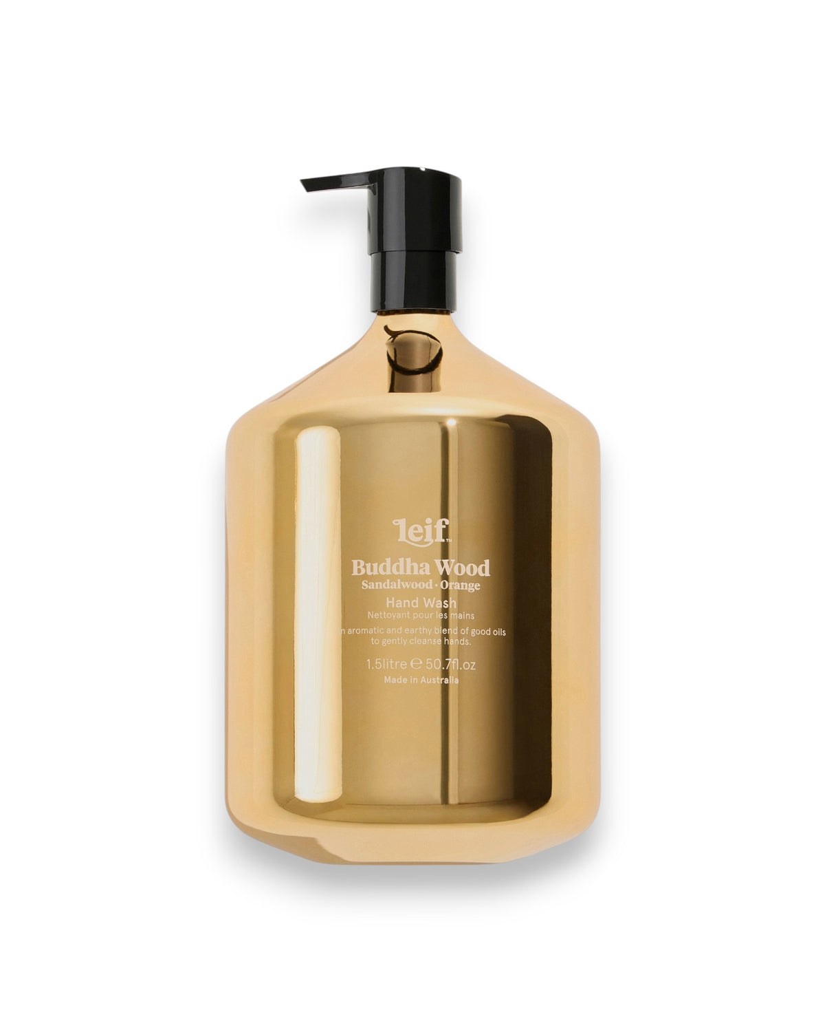 Gold metallic bottle labelled &