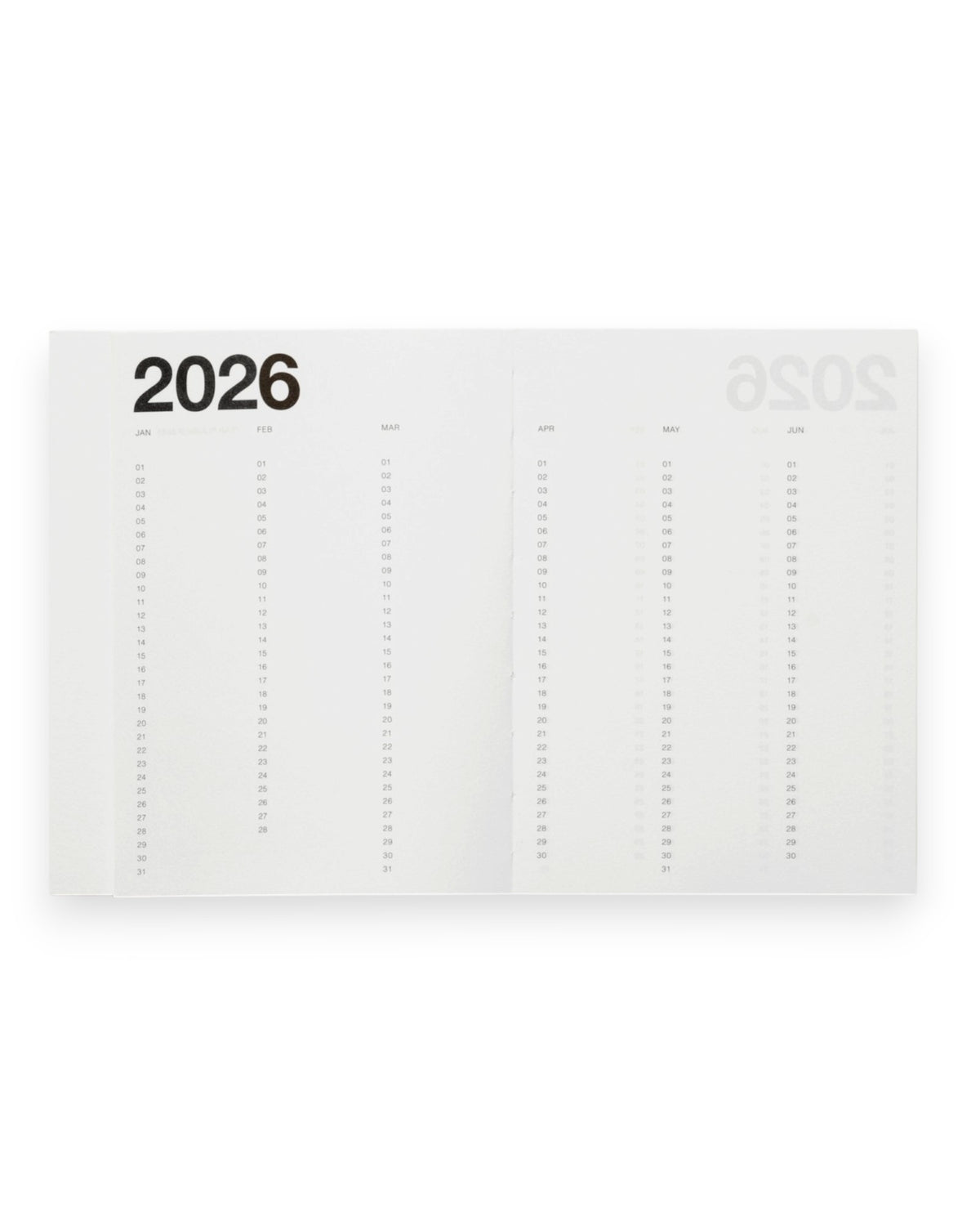 A white 2026 calendar page shown on a white background.
