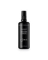 Sodashi Rejuvenating Face Mist, black miron glass bottle with black plastic lid and white printed lettering on bottle. White background.