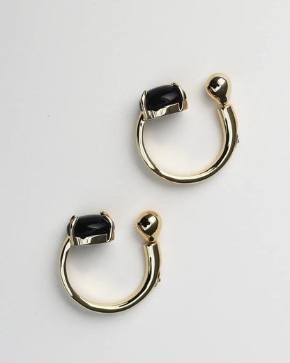 ACCORD PUNK ONYX EARRINGS BY F+H STUDIOS