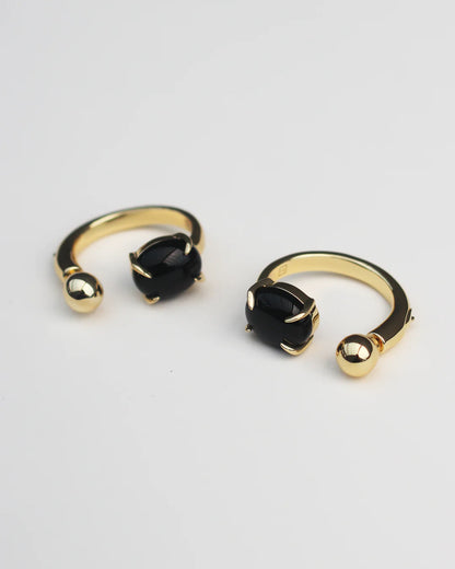 ACCORD PUNK ONYX EARRINGS BY F+H STUDIOS