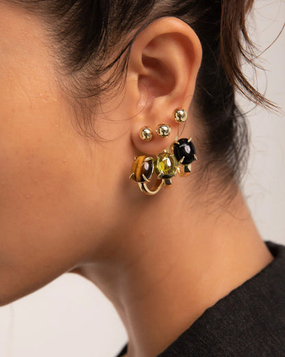 ACCORD PUNK ONYX EARRINGS BY F+H STUDIOS