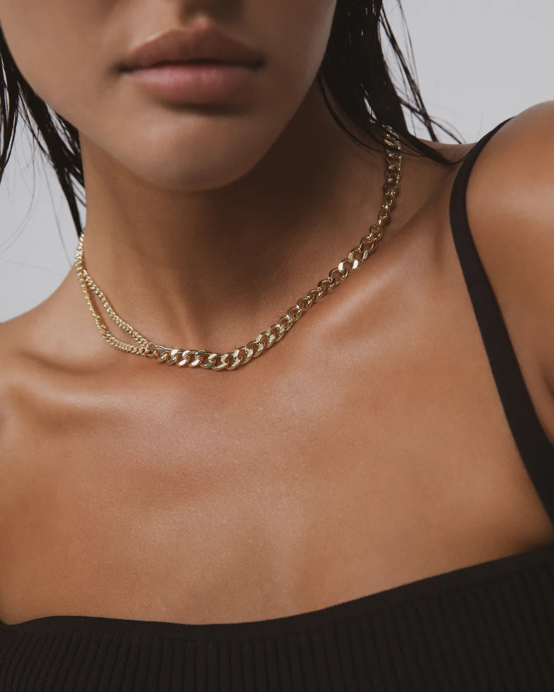 AMPLIFY DOUBLE CURB CHAIN CHOKER BY F+H STUDIOS