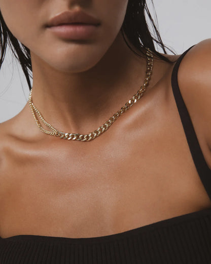 AMPLIFY DOUBLE CURB CHAIN CHOKER BY F+H STUDIOS