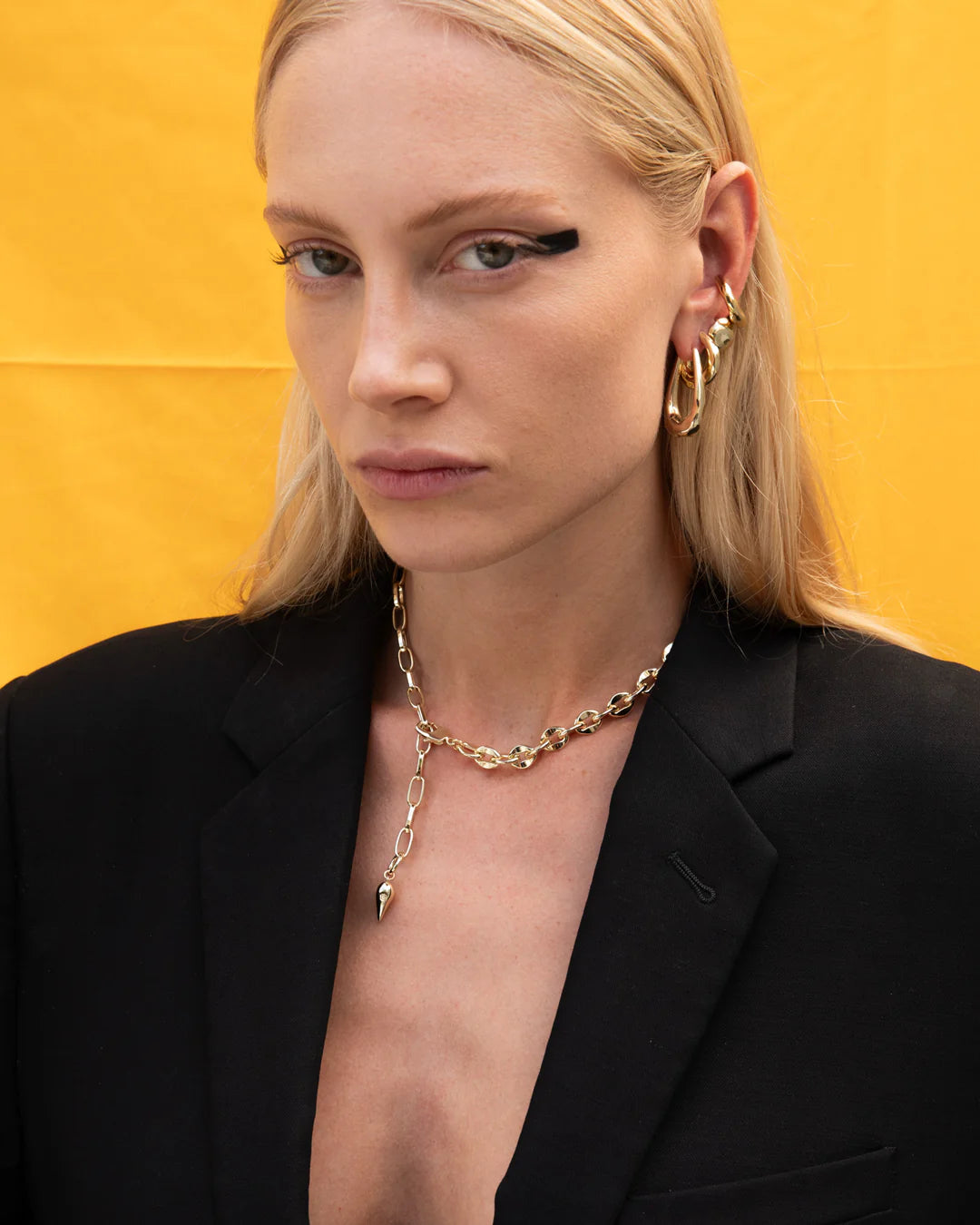 HAMMERED LONG HOOPS BY F+H STUDIOS