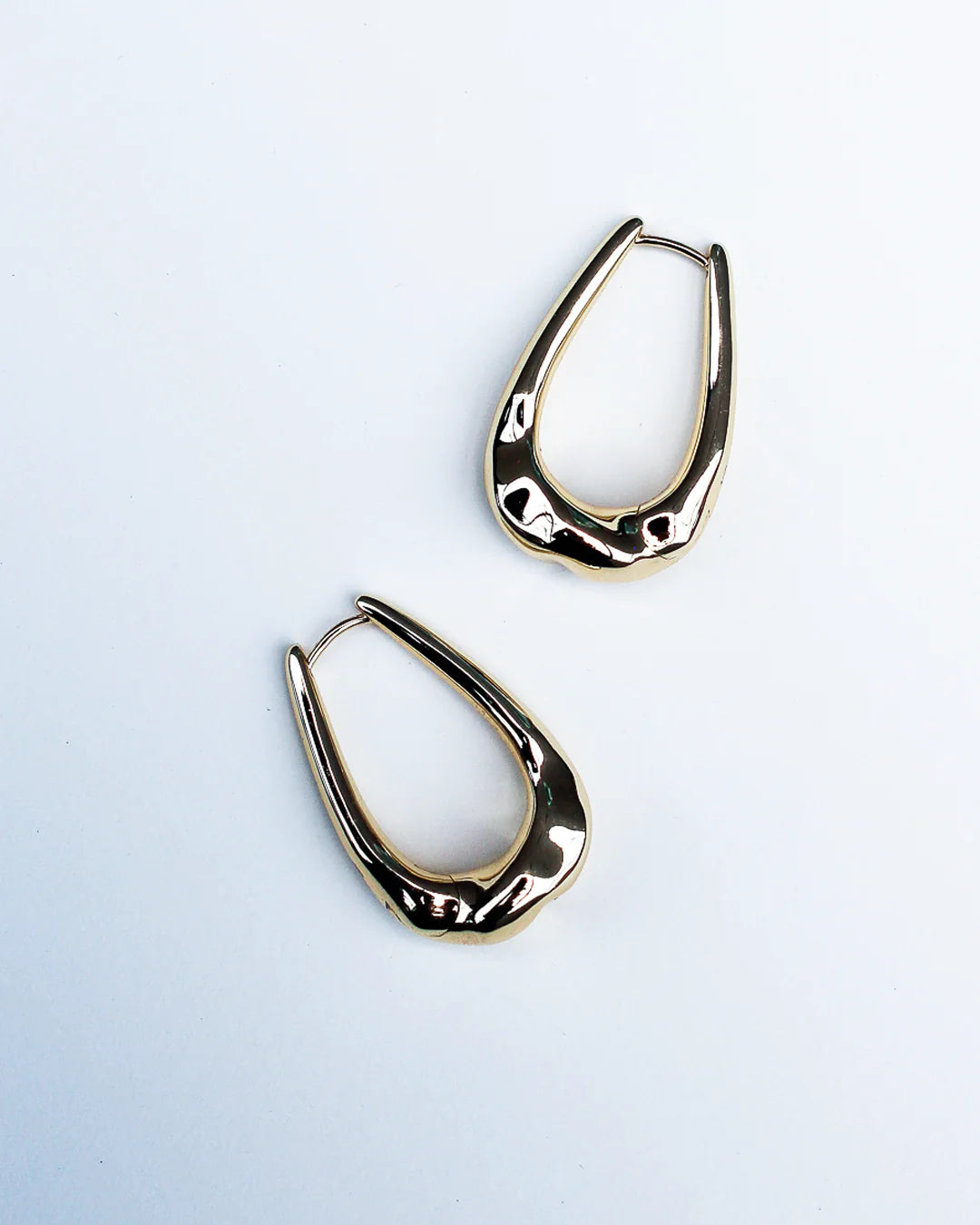 HAMMERED LONG HOOPS BY F+H STUDIOS