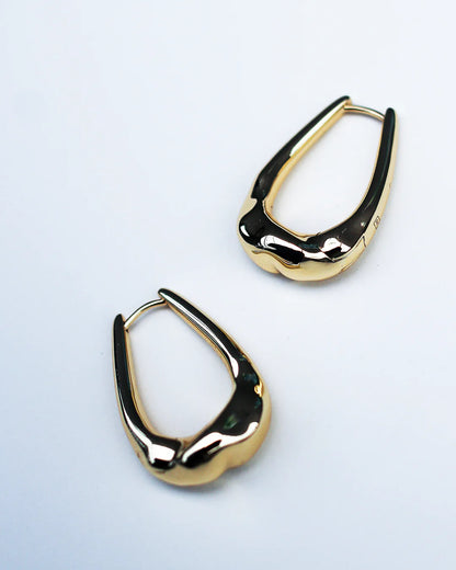 HAMMERED LONG HOOPS BY F+H STUDIOS