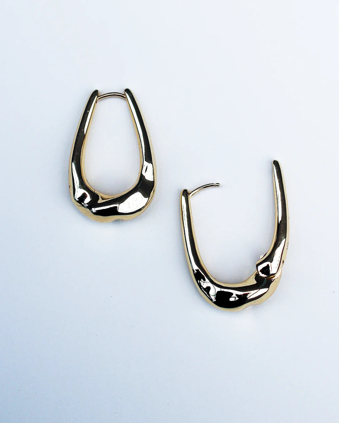 HAMMERED LONG HOOPS BY F+H STUDIOS