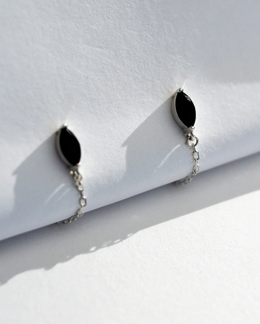 MARQUISE ONYX CHAIN STUDS BY F+H STUDIOS