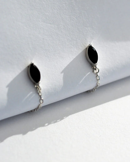 MARQUISE ONYX CHAIN STUDS BY F+H STUDIOS
