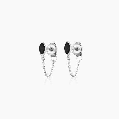 MARQUISE ONYX CHAIN STUDS BY F+H STUDIOS