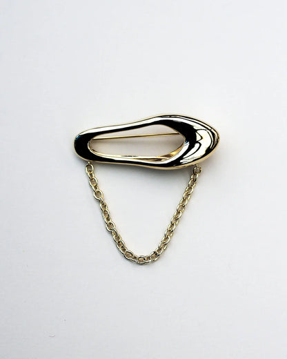 ORGANIC LINK BROOCH WITH CHAIN BY F+H STUDIOS