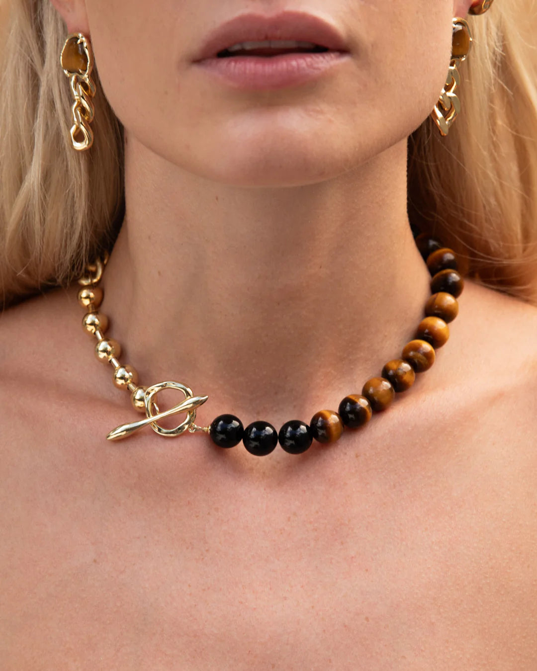 PRIMAL STATEMENT GOLD NECKLACE BY F+H STUDIOS