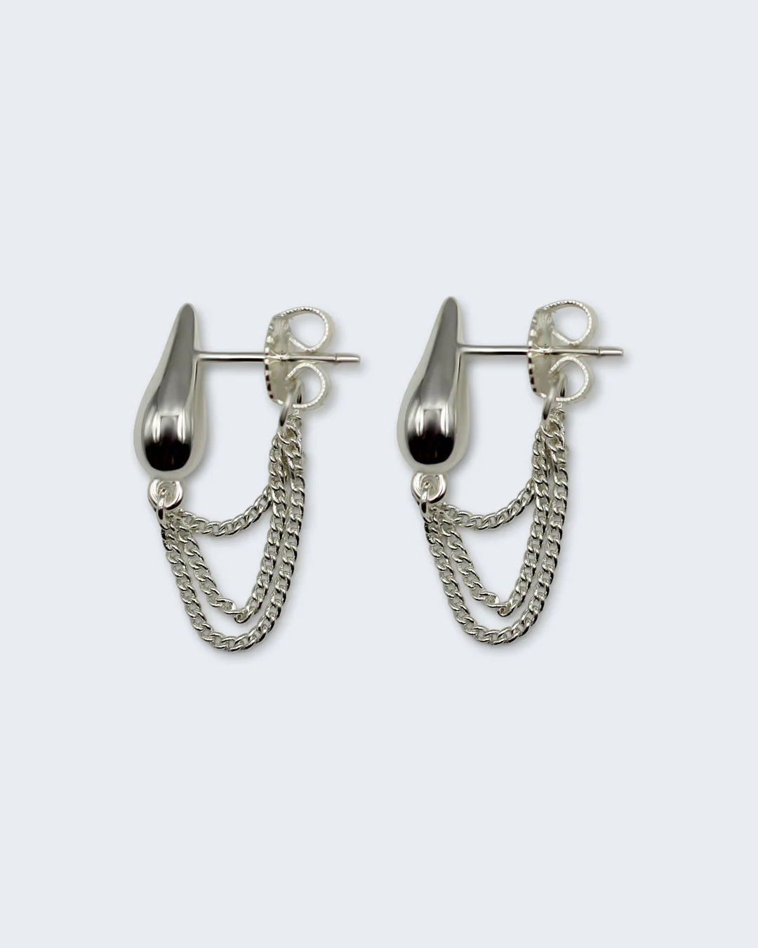 RAINFALL SILVER CHAIN STUDS BY F+H STUDIOS