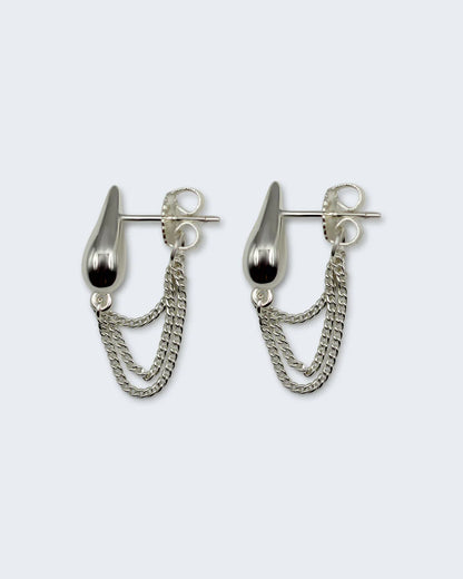 RAINFALL SILVER CHAIN STUDS BY F+H STUDIOS
