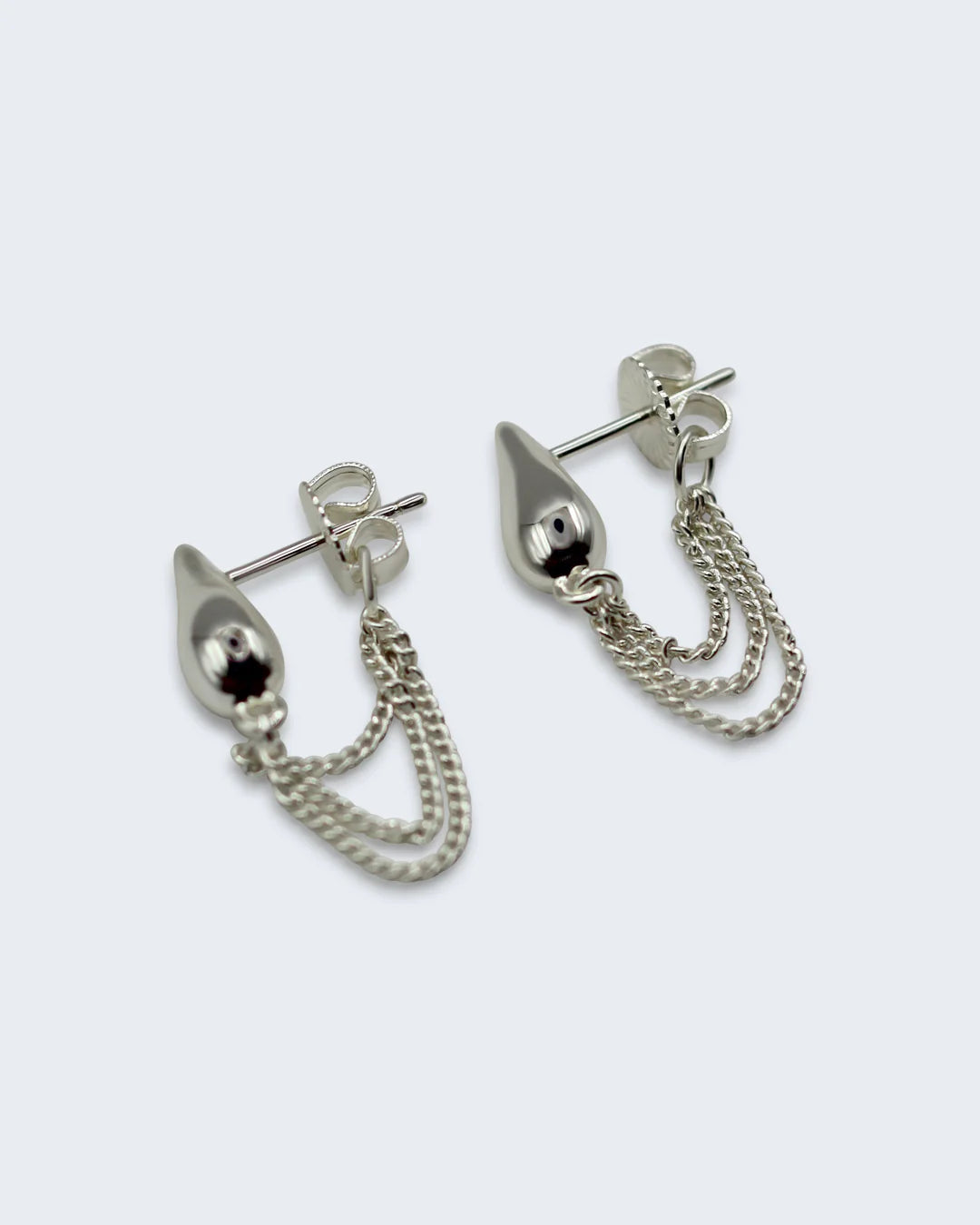 RAINFALL SILVER CHAIN STUDS BY F+H STUDIOS