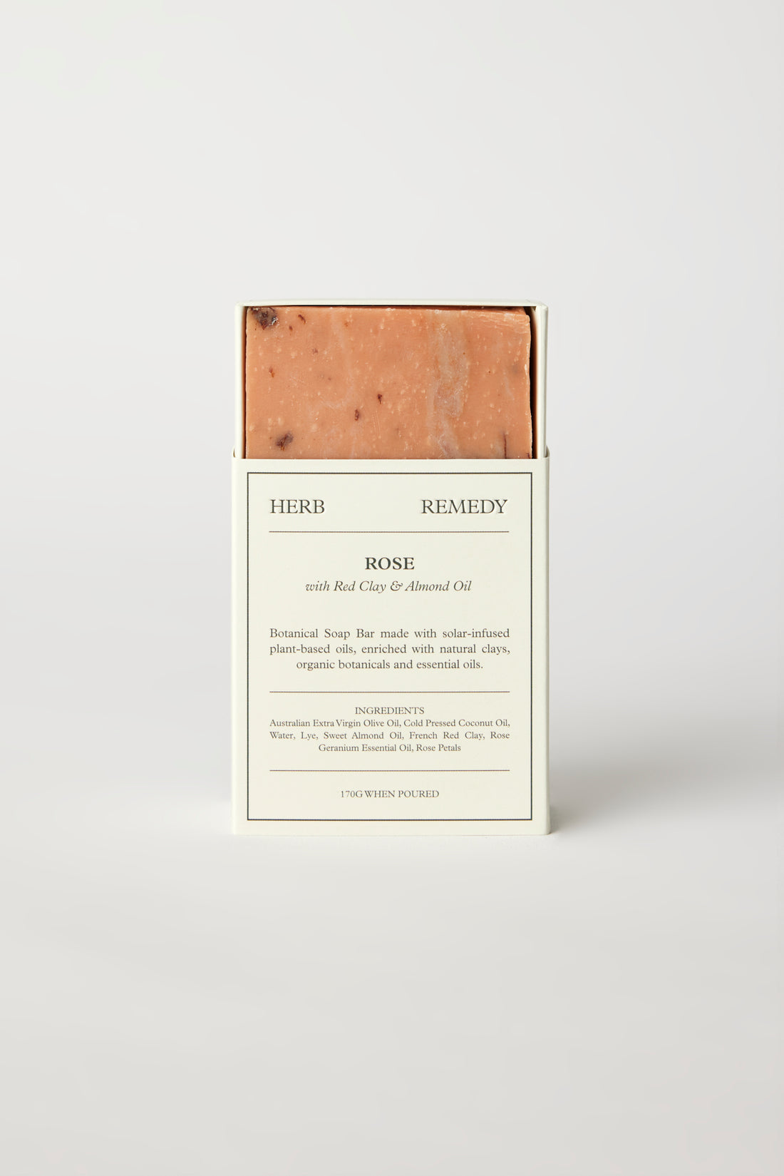 ROSE WITH RED CLAY + ALMOND OIL SOAP BAR BY HERB REMEDY