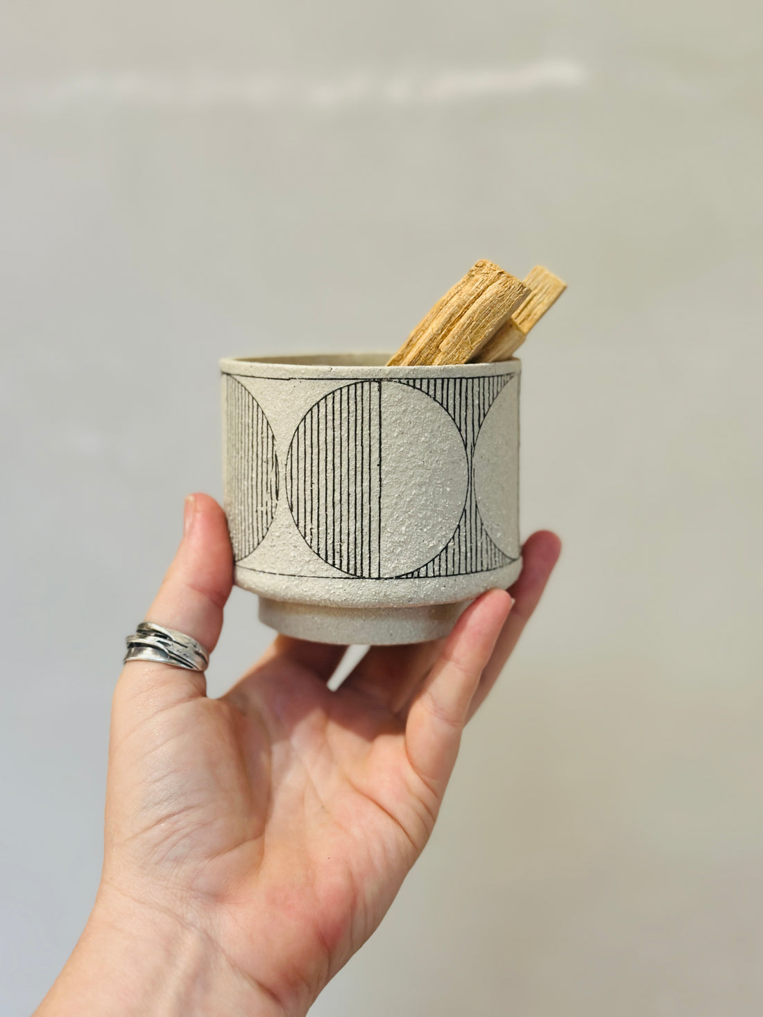 GEOMETRIC CERAMIC VESSEL BY JENN JOHNSTON CERAMICS
