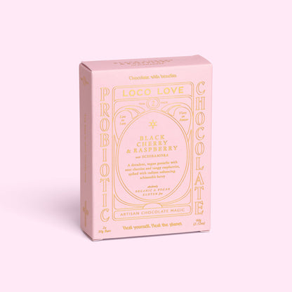 BLACK CHERRY AND RASPBERRY CHOCOLATE BY LOCO LOVE